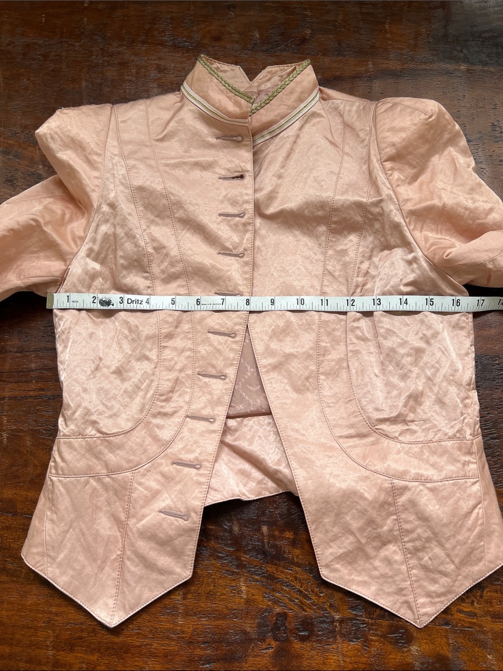Zadig & Voltaire Lana Military Satin Jacket in Powder Pink/Golden Buttons 36 - Picture 12 of 16